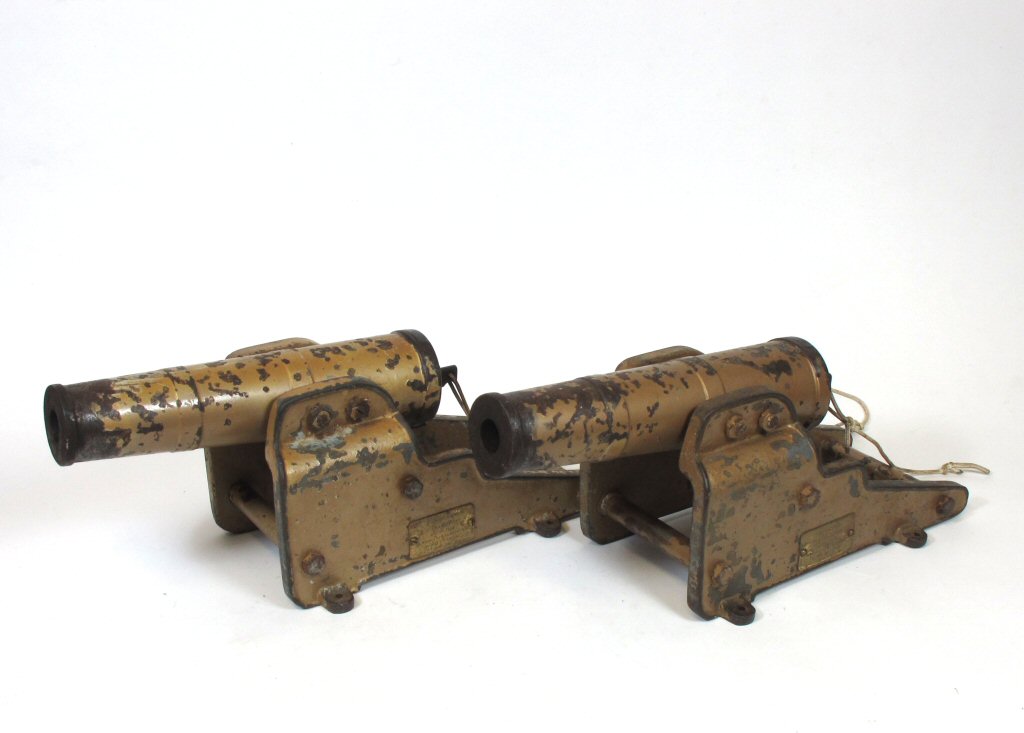 PAIR OF BREECH LOADING 10 BORE SIGNAL CANNONS