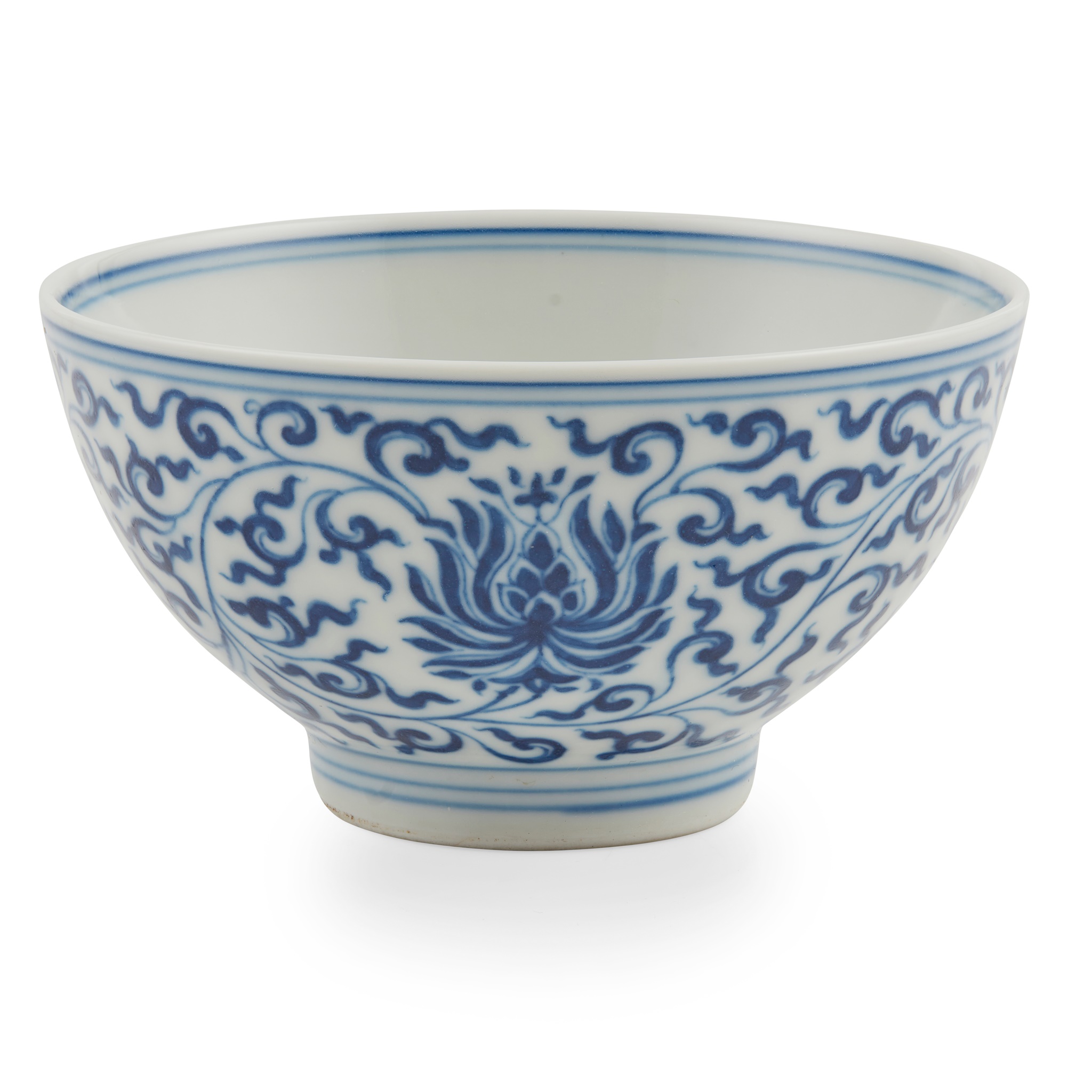 BLUE AND WHITE 'LOTUS' BOWL
