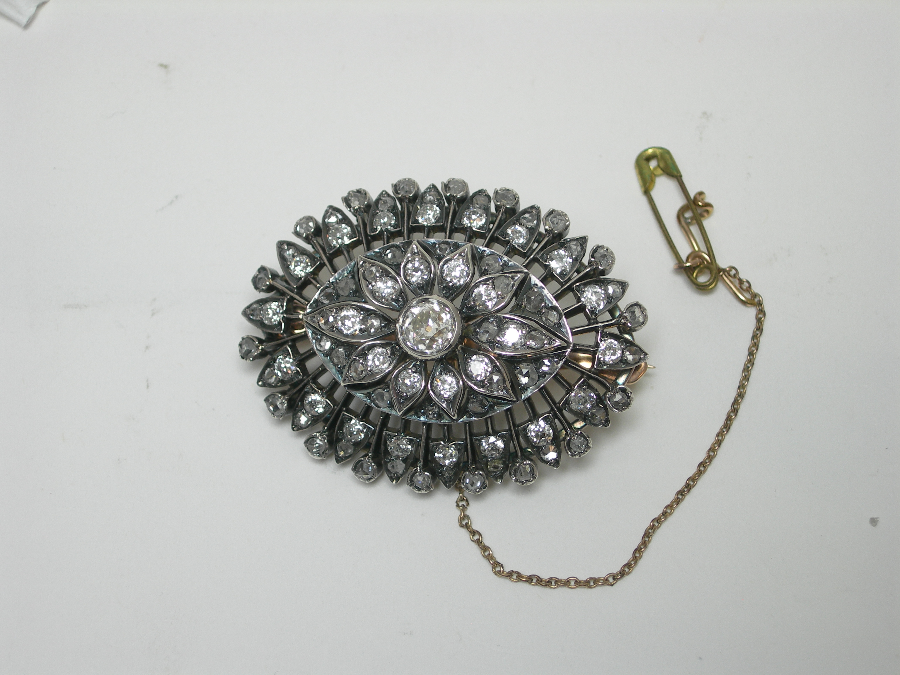 A Victorian diamond set brooch,