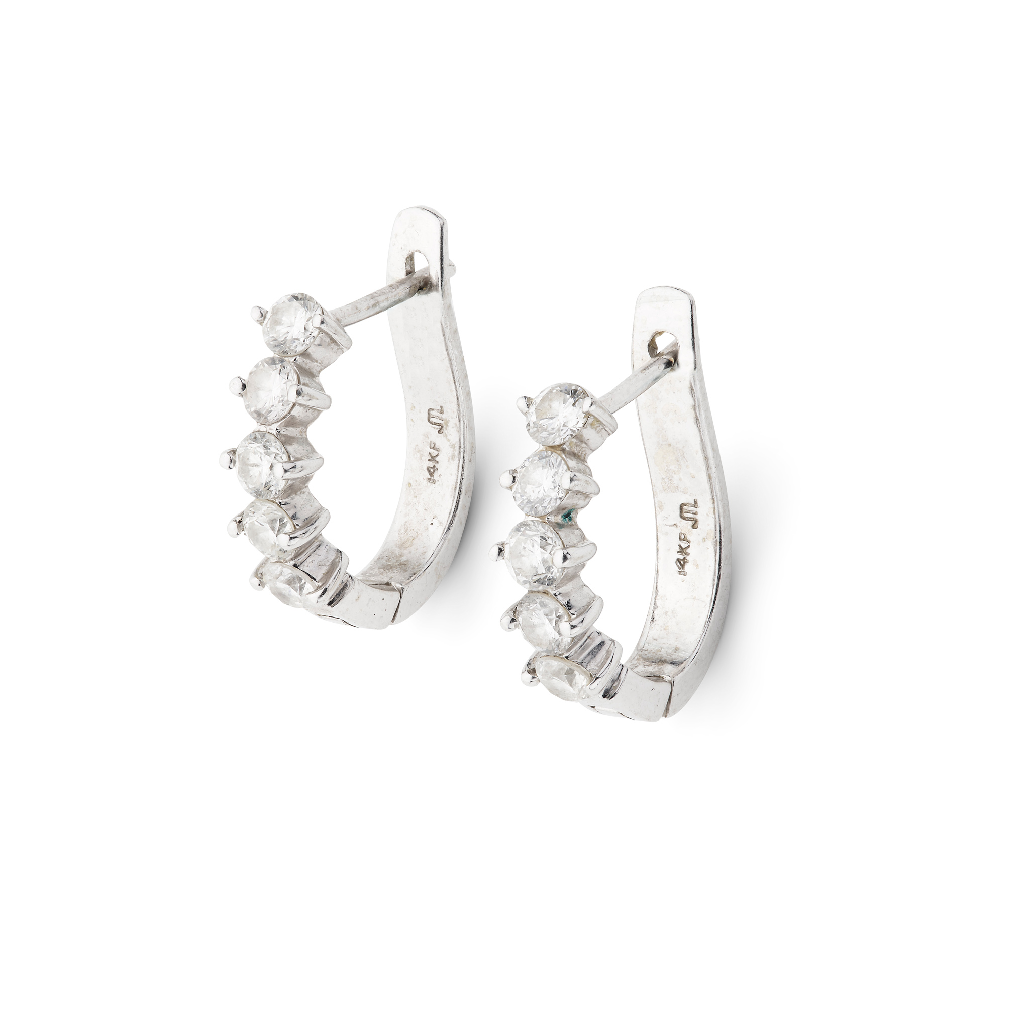 A pair of diamond earrings
