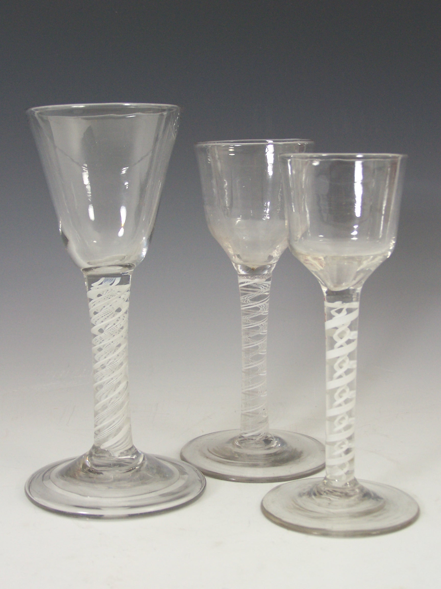 An 18th century wine glass,