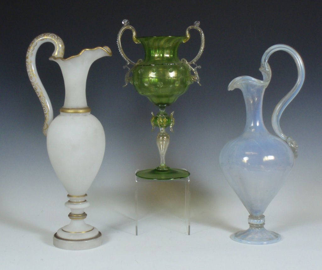 A 19th century Venetian opalescent glass ewer