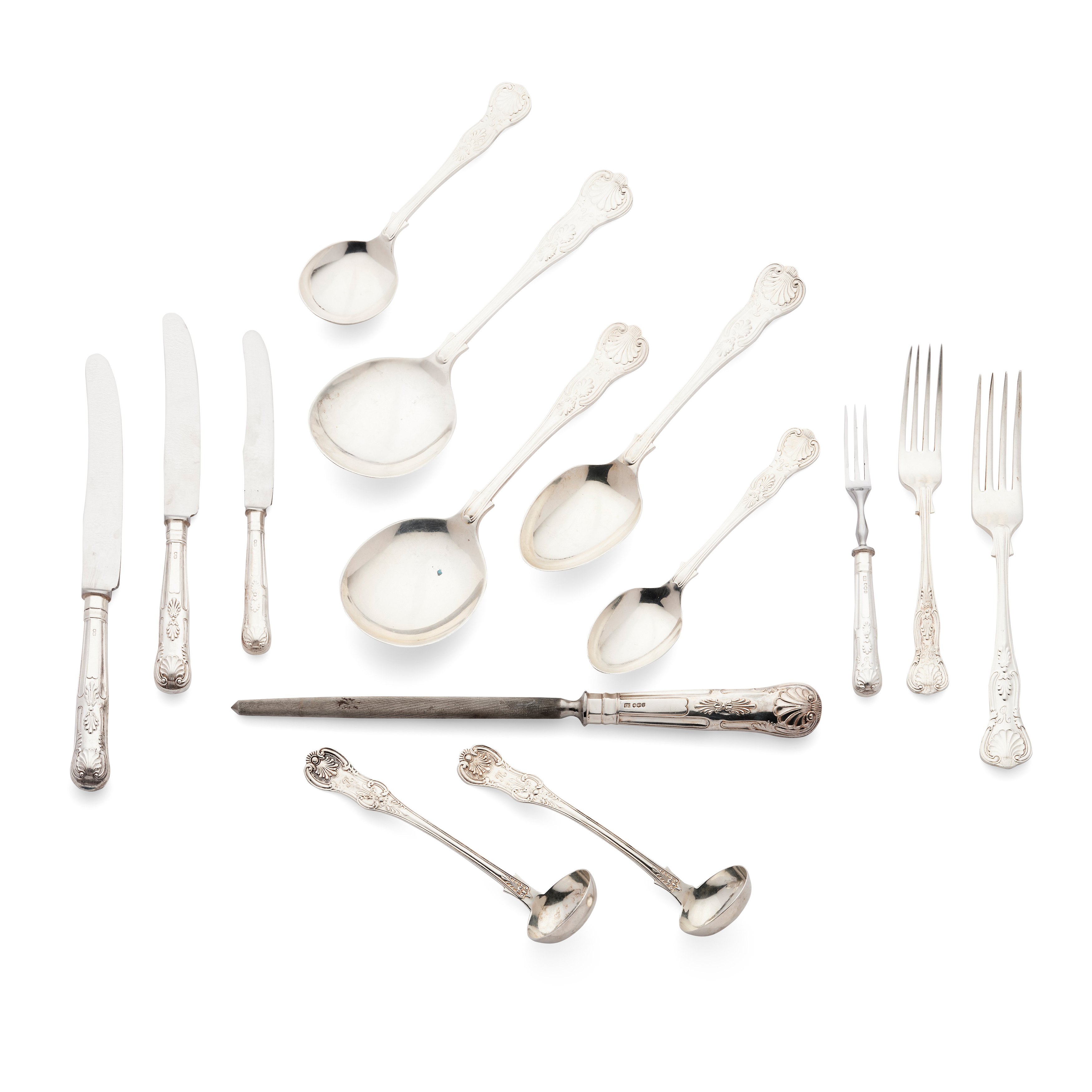 A COLLECTION OF 1950s KING'S PATTERN FLATWARE