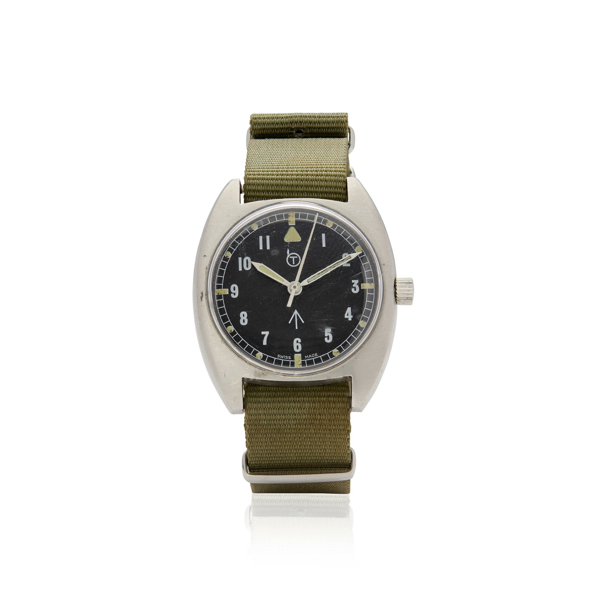 An unusual British Royal Air Force issued stainless steel mechanical wristwatch