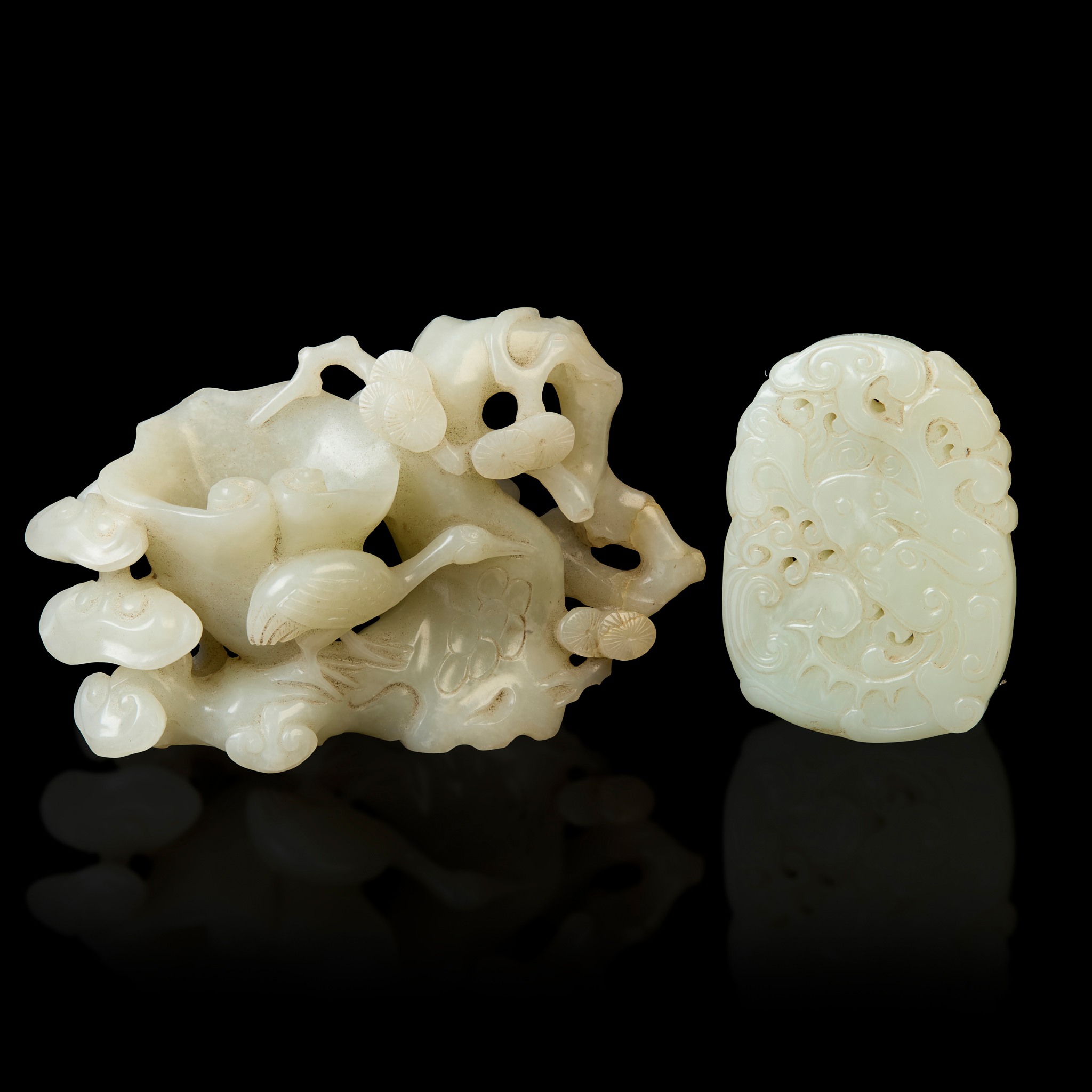 TWO JADE CARVINGS