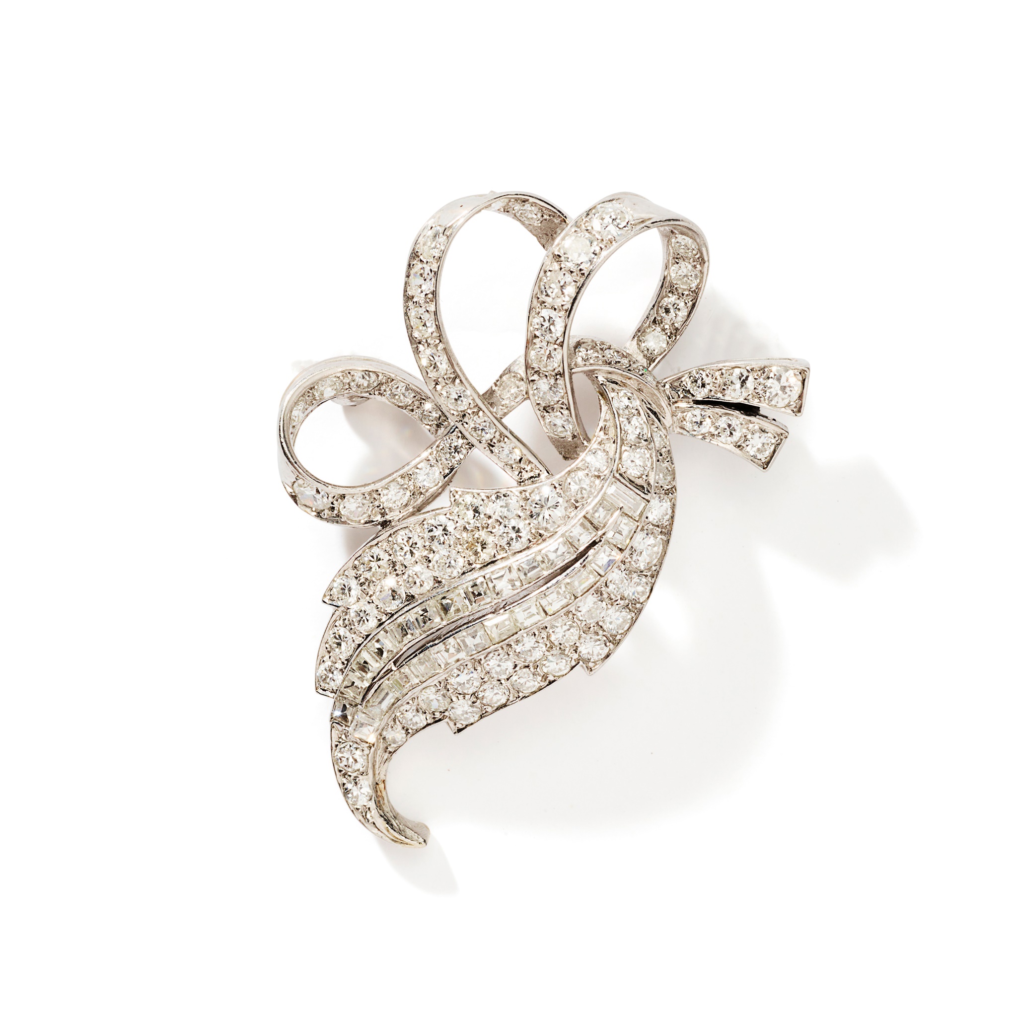 A mid 20th century diamond brooch