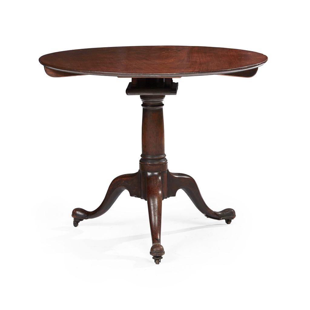 GEORGE III MAHOGANY BIRDCAGE TRIPOD TABLE