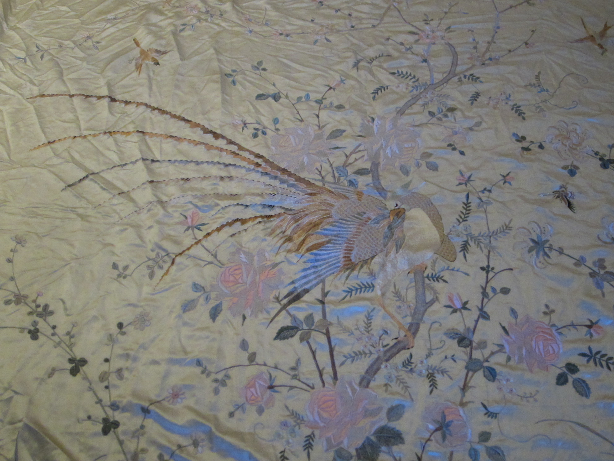 PAIR OF CHINESE SILK BEDCOVERS