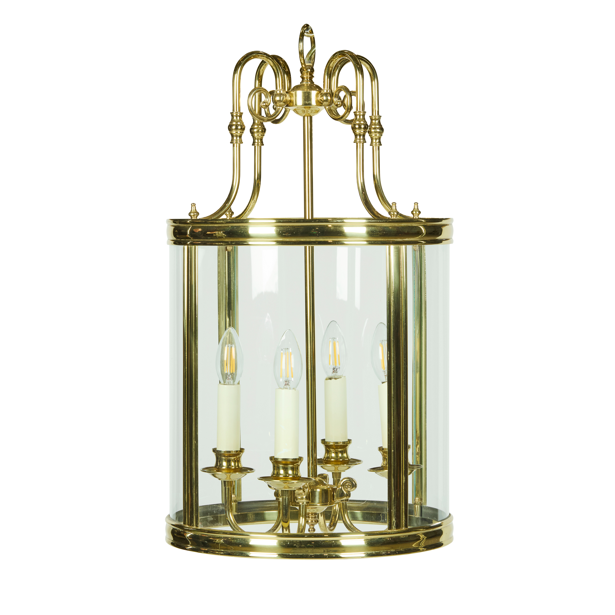 GEORGIAN STYLE LACQUERED BRASS HALL LANTERN