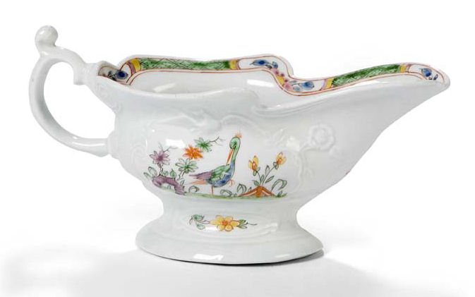 An 18th century Worcester cream boat, circa 1753