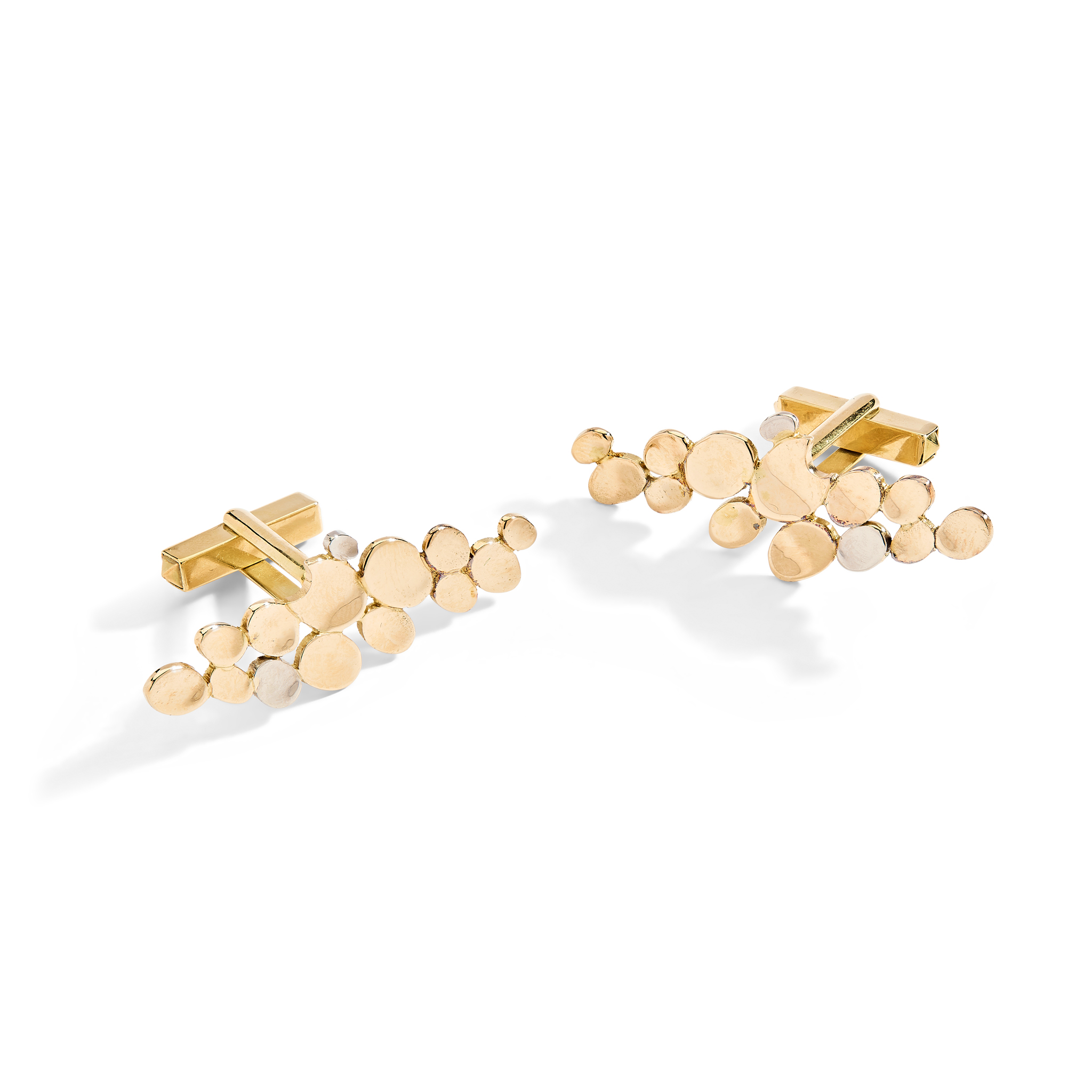 A pair of 1970s 18ct gold modernist cufflinks