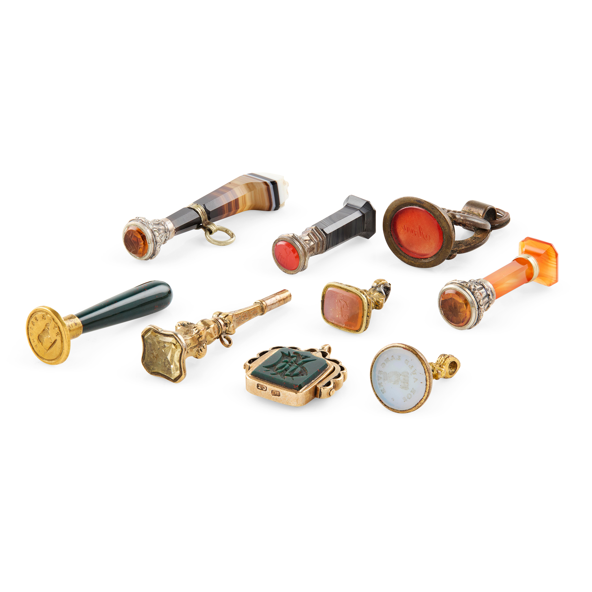 A COLLECTION OF FOB AND MINIATURE SEALS