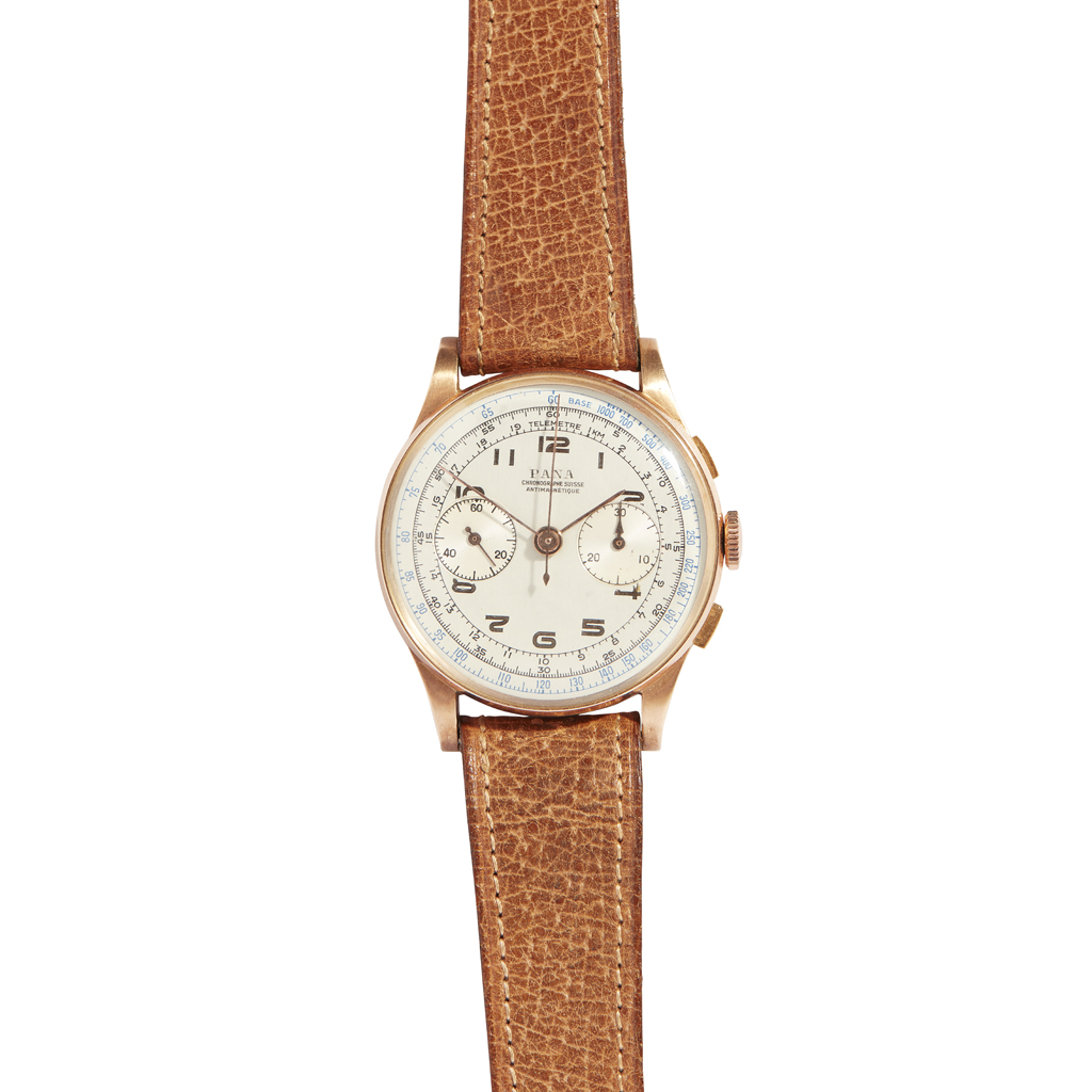 A gentleman's 18ct gold cased chronograph, Pana