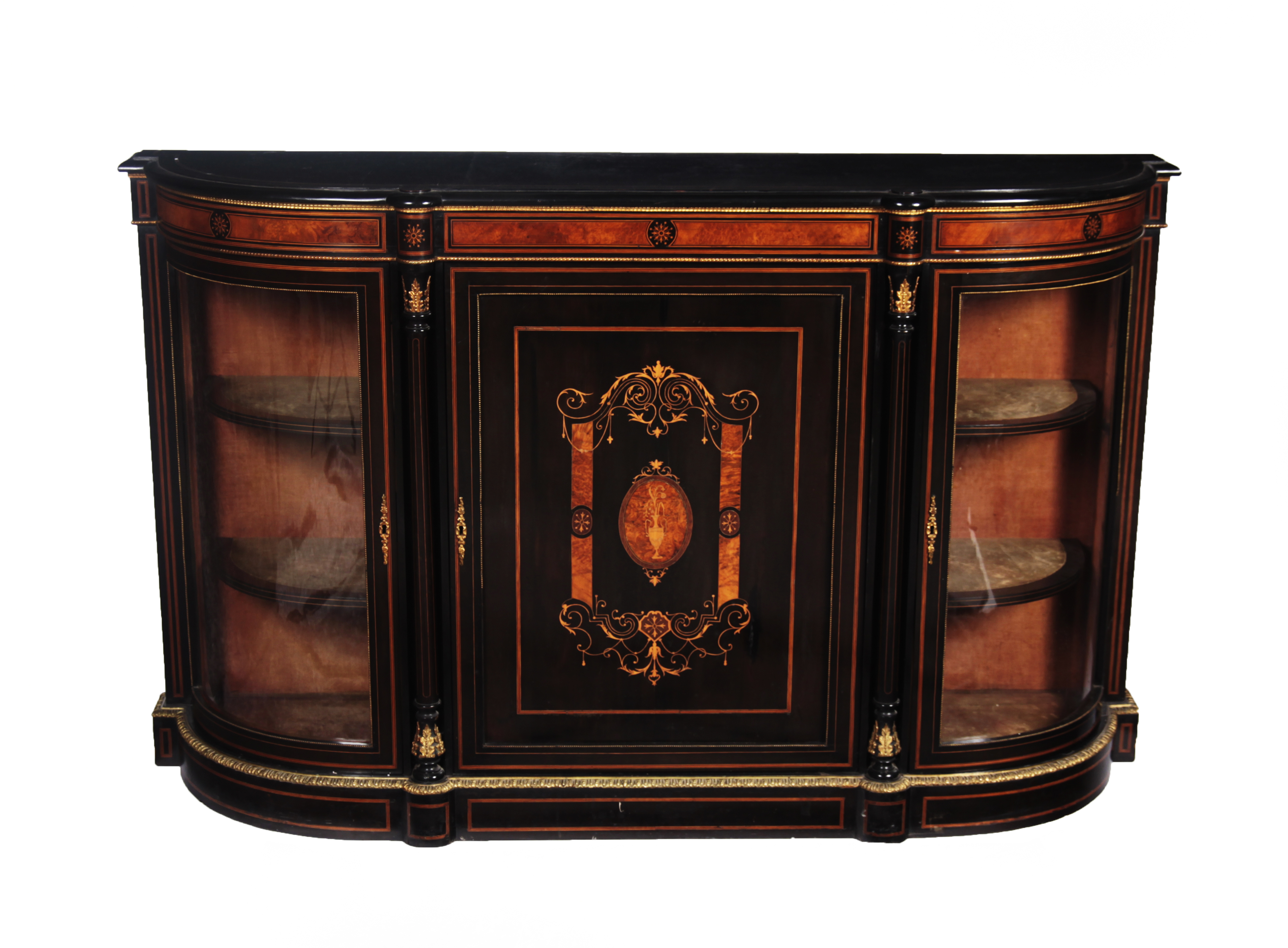 EBONISED AND INLAID CREDENZA