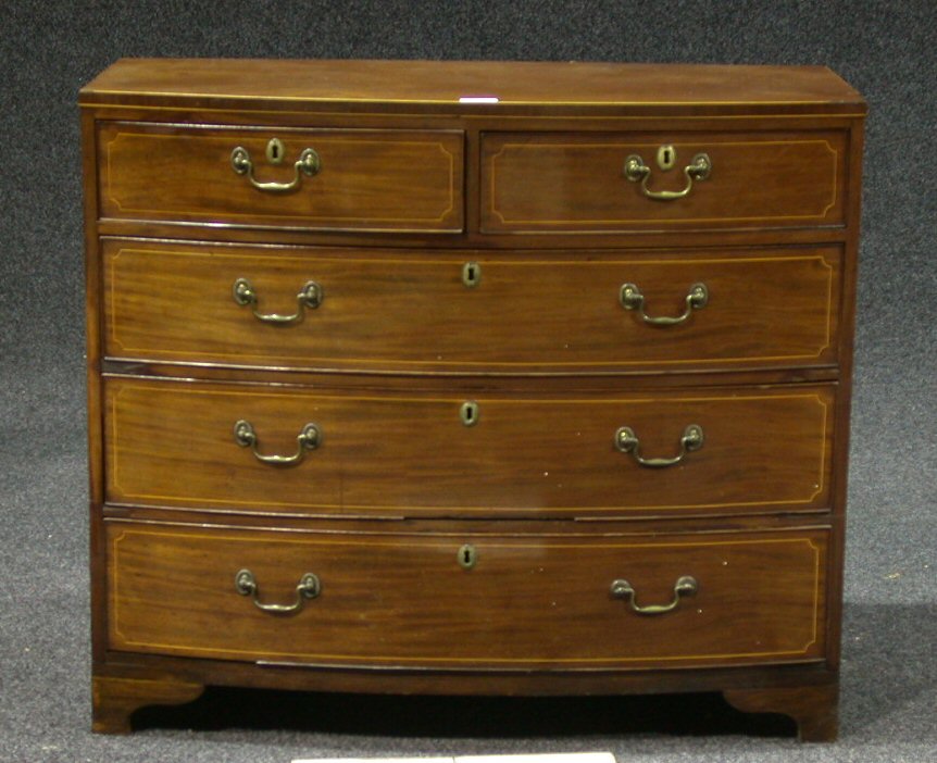 A Regency mahogany bowfront chest,