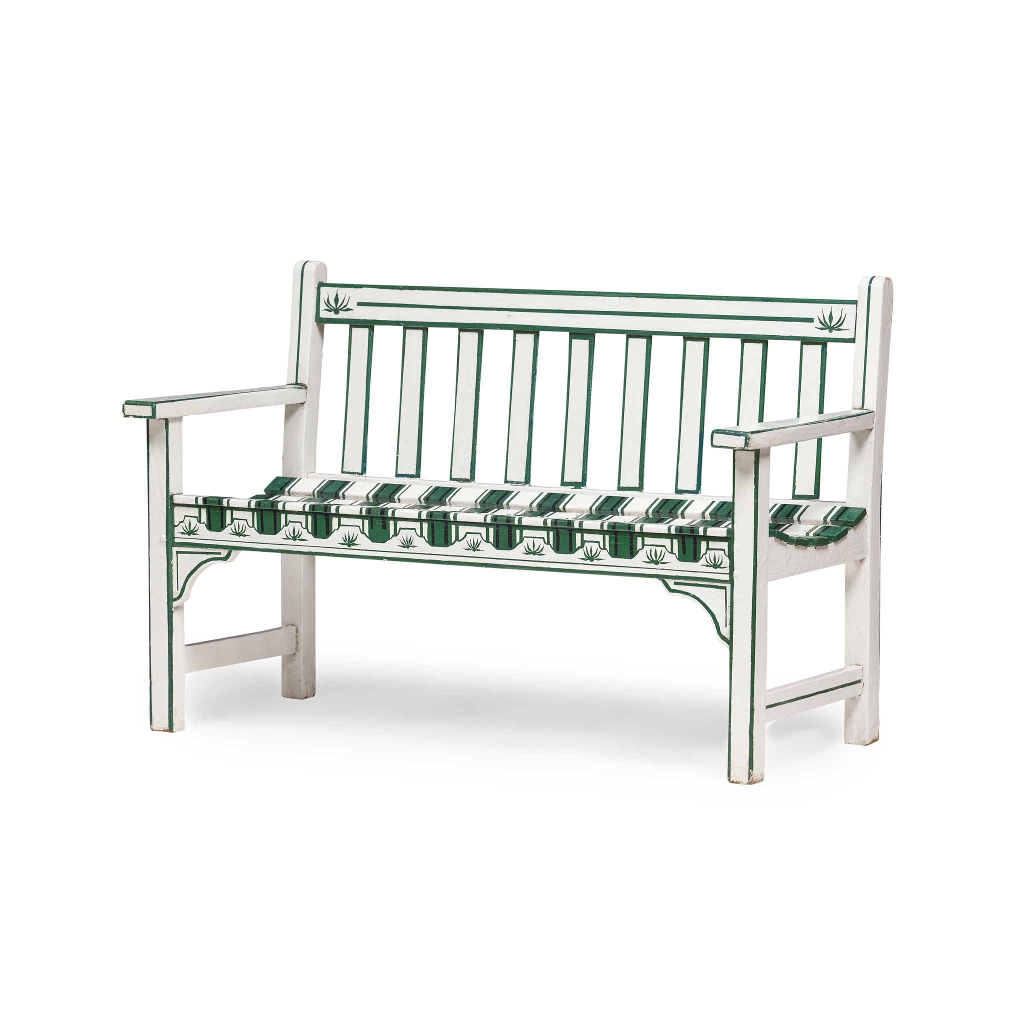 REGENCY STYLE PAINTED GARDEN BENCH