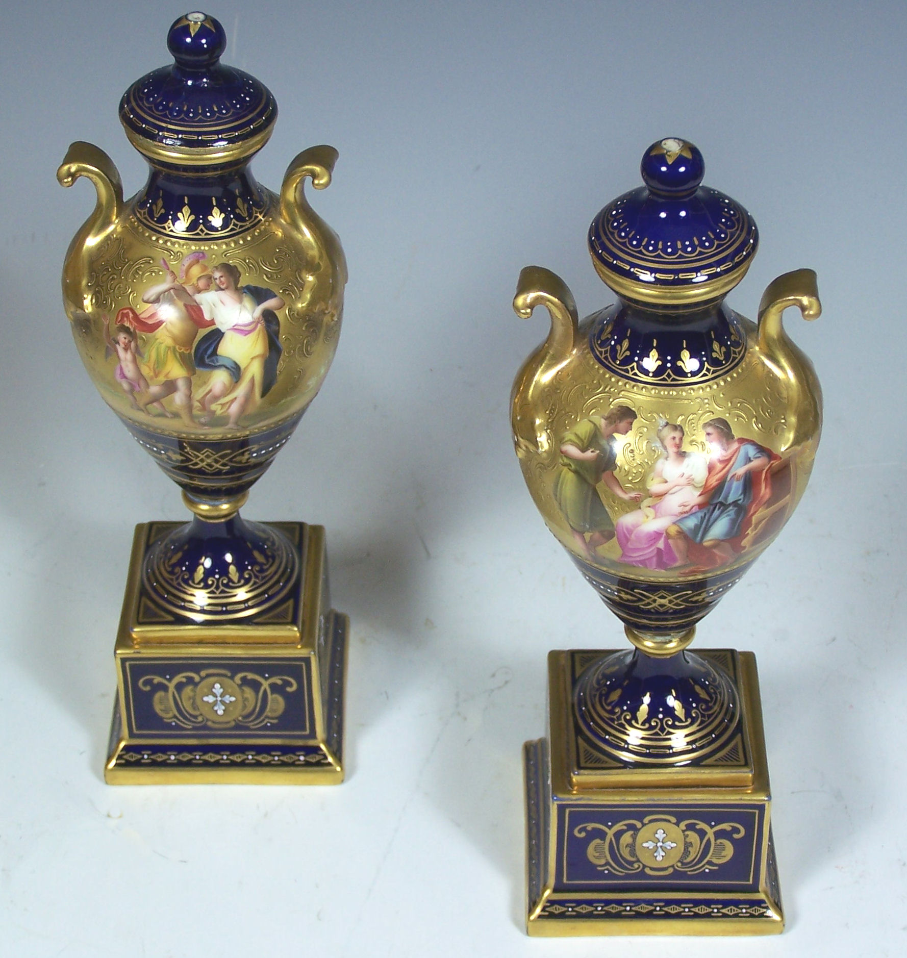 A pair of Vienna porcelain vases
