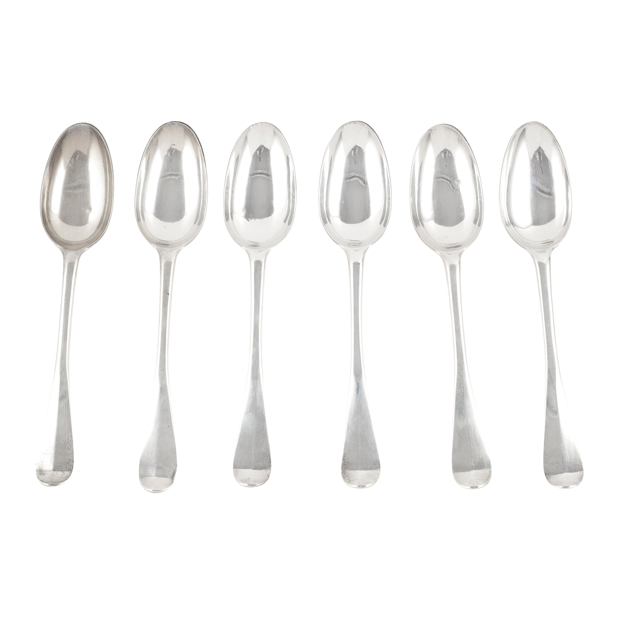 A SET OF SIX GEORGE III TABLESPOONS