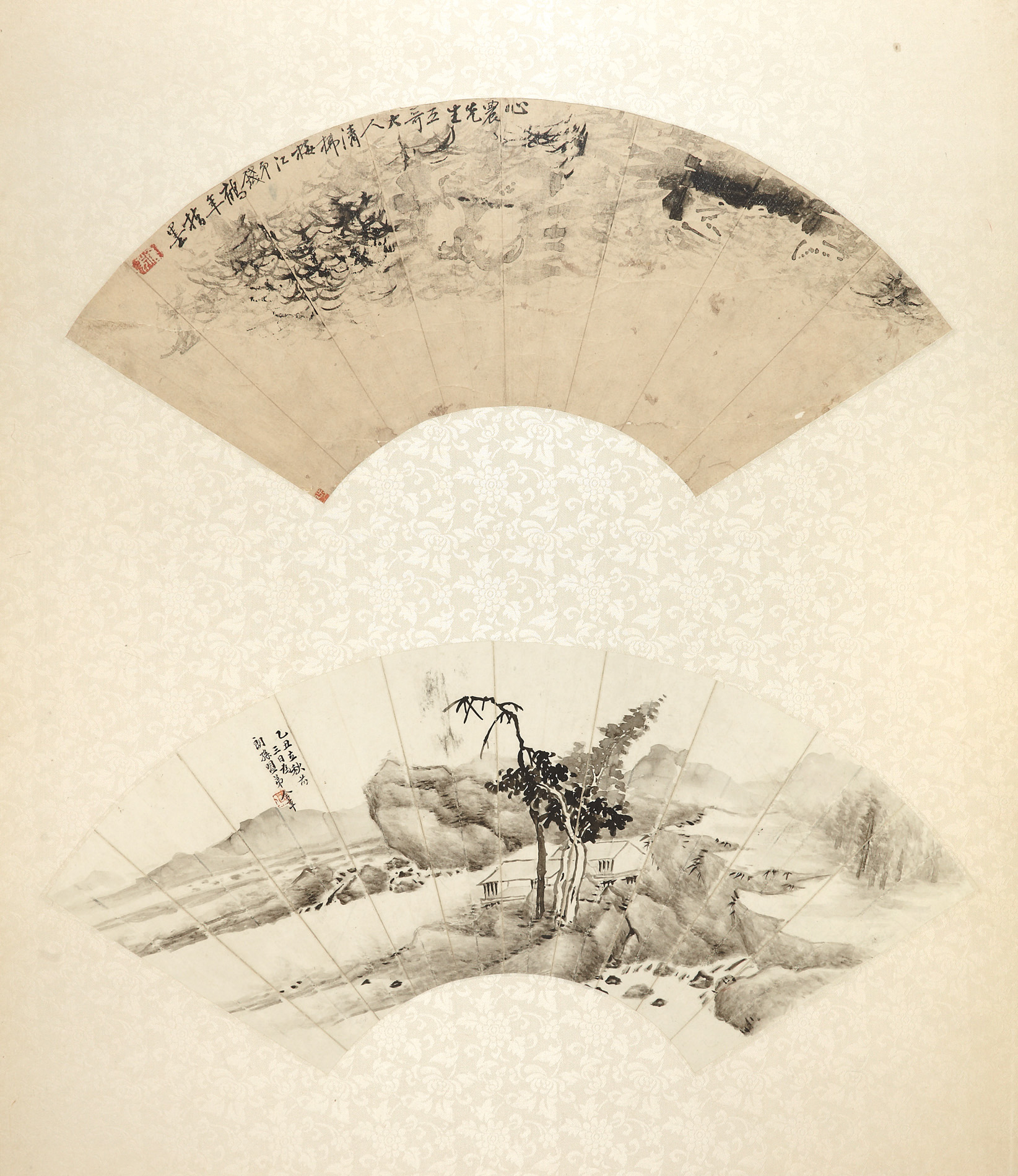 TWO CHINESE FAN PAINTINGS