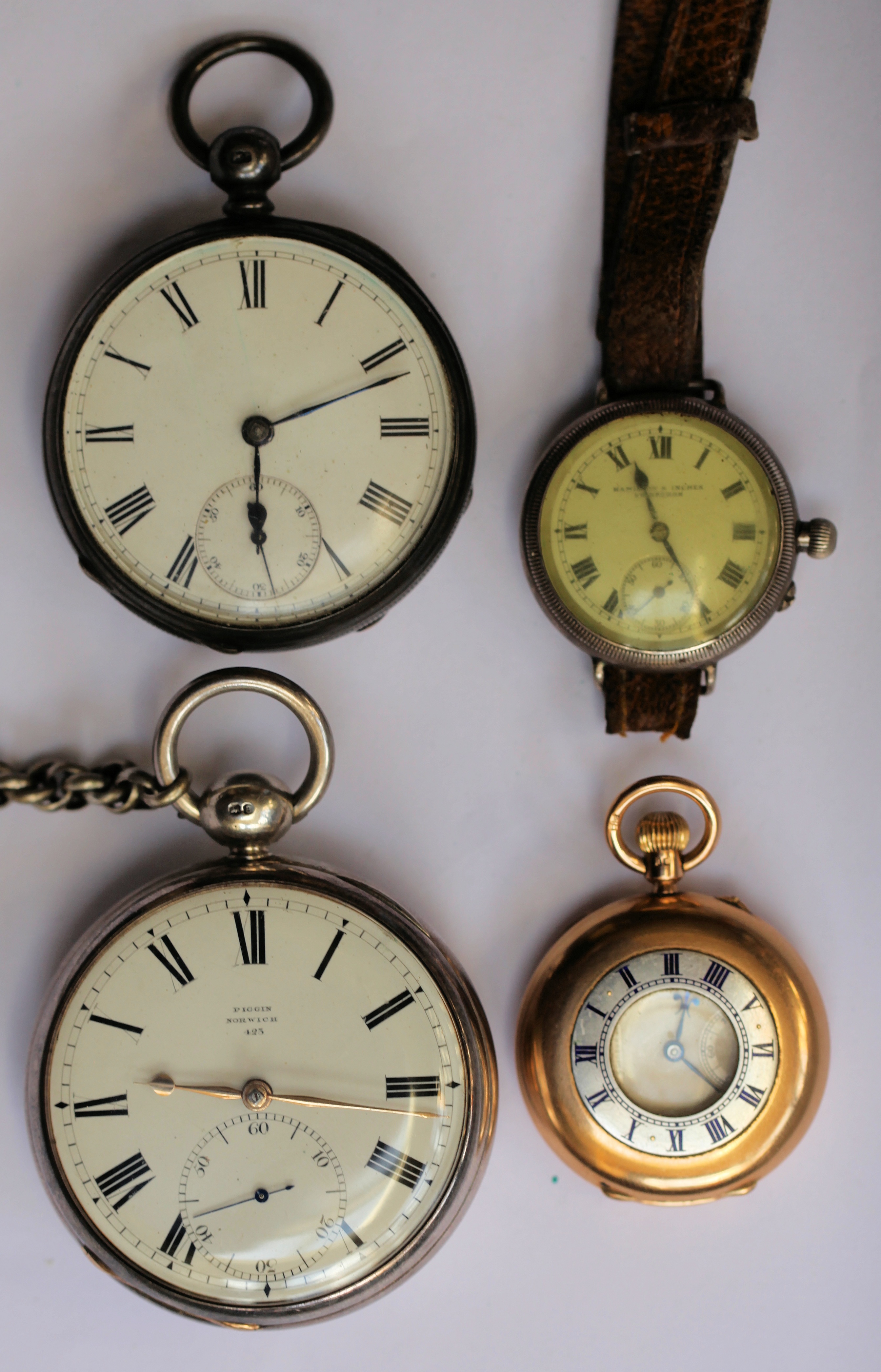 A 9ct gold demi hunter cased pocket watch