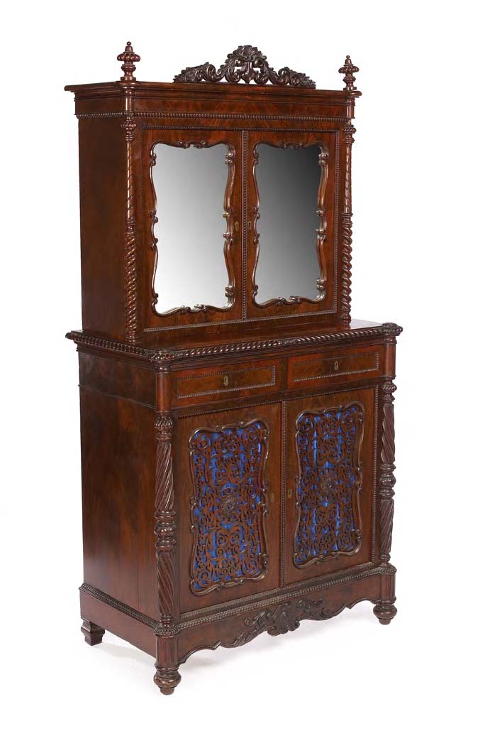 A mid 19th century North German mahogany cabinet,