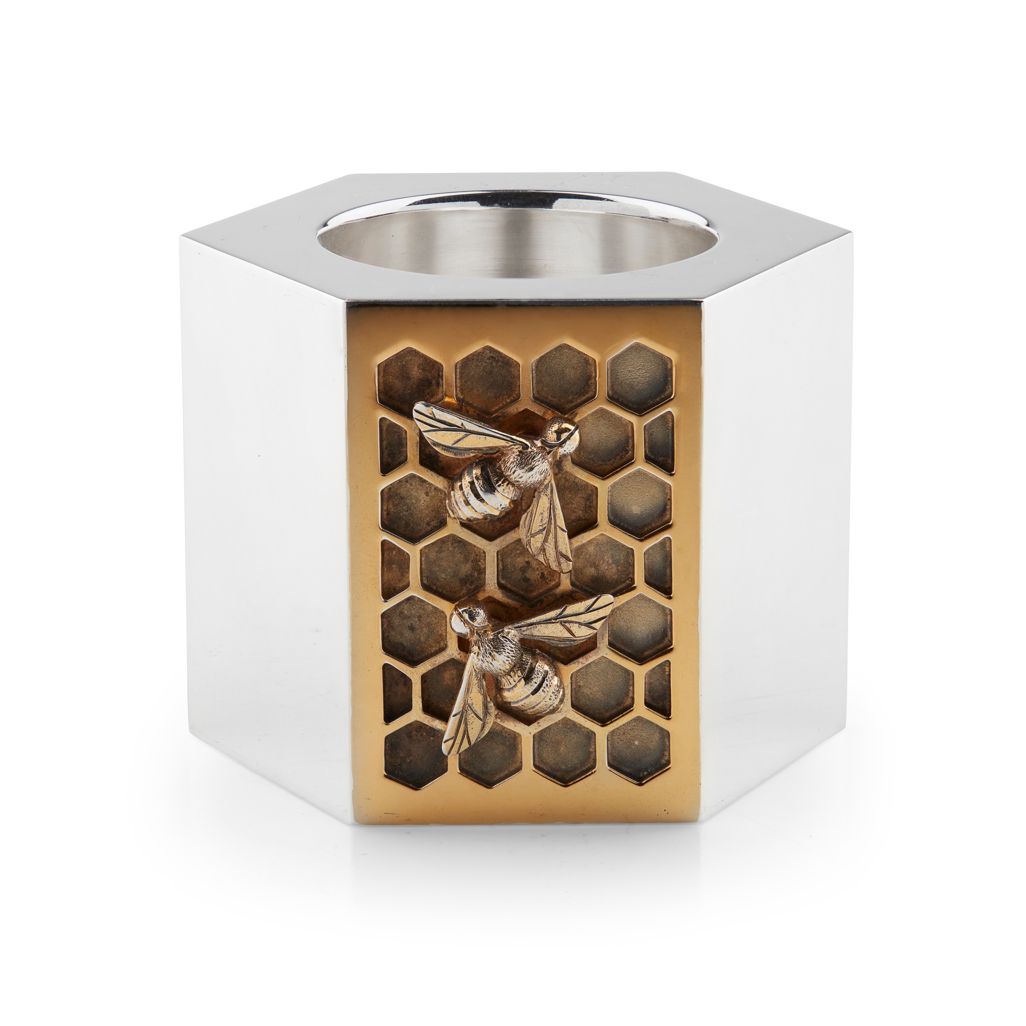 A MODERN 'HONEYCOMB' CANDLESTICK