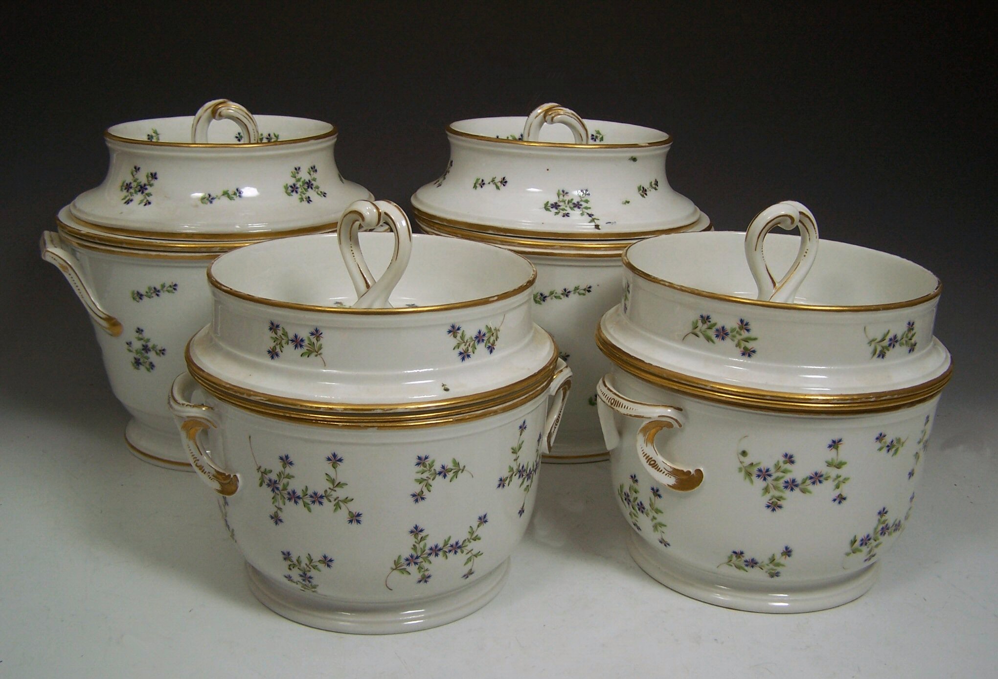 A pair of 19th century Paris ice pails, covers and liners