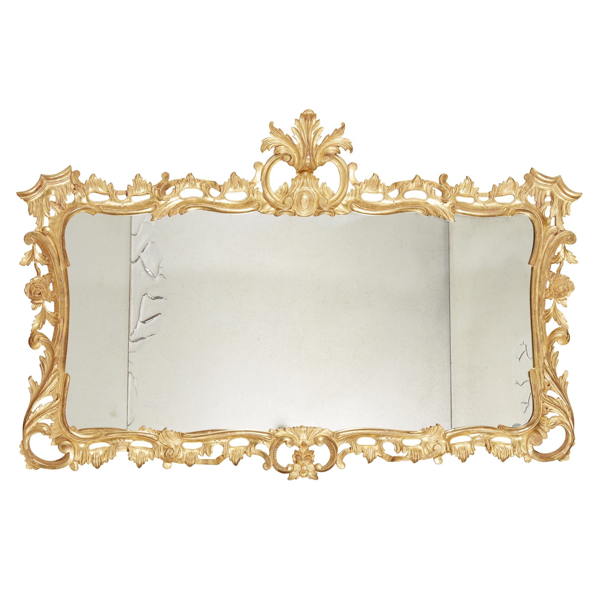 GEORGIAN STYLE GILTWOOD OVERMANTEL MIRROR