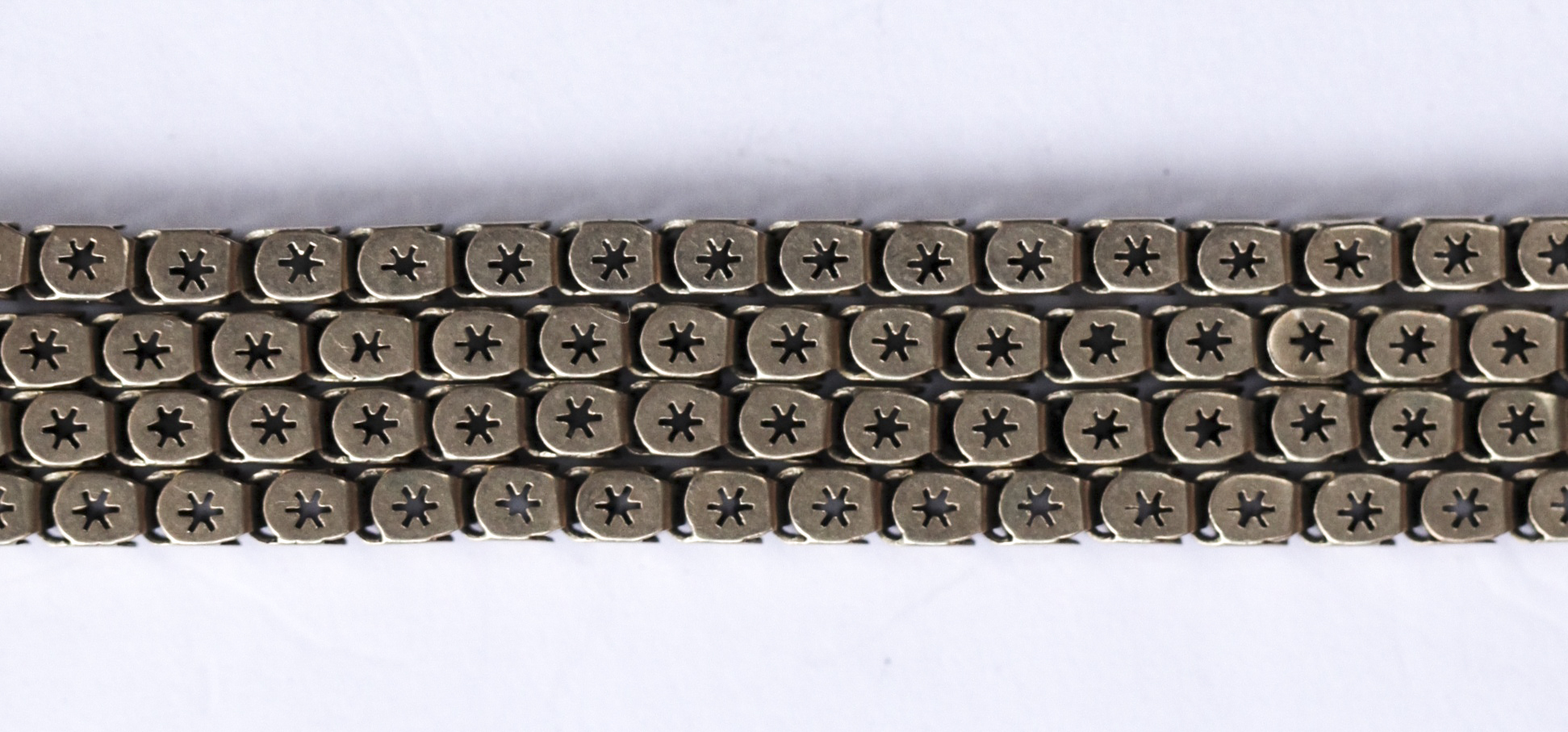 A yellow metal guard chain