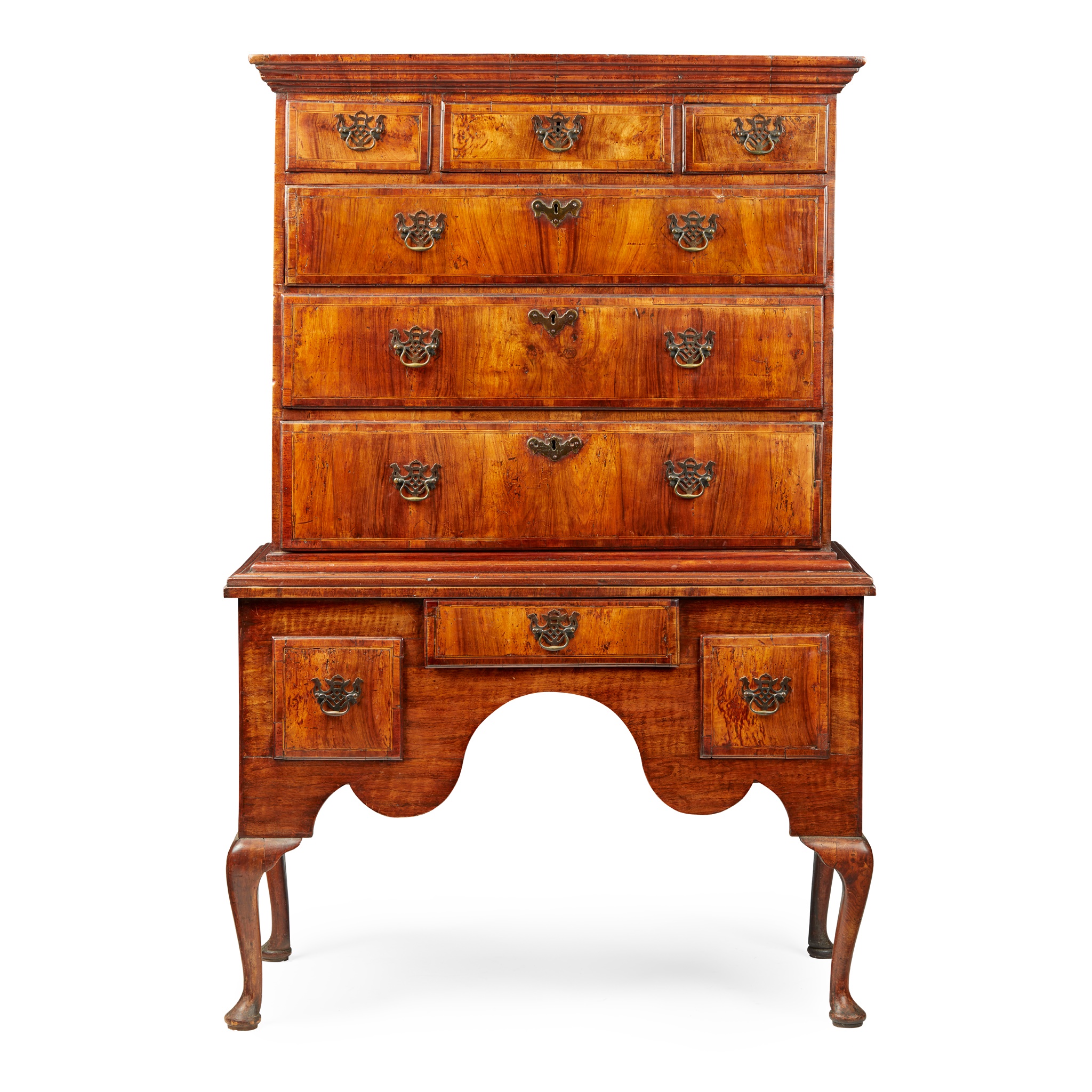 GEORGE I WALNUT CHEST-ON-STAND