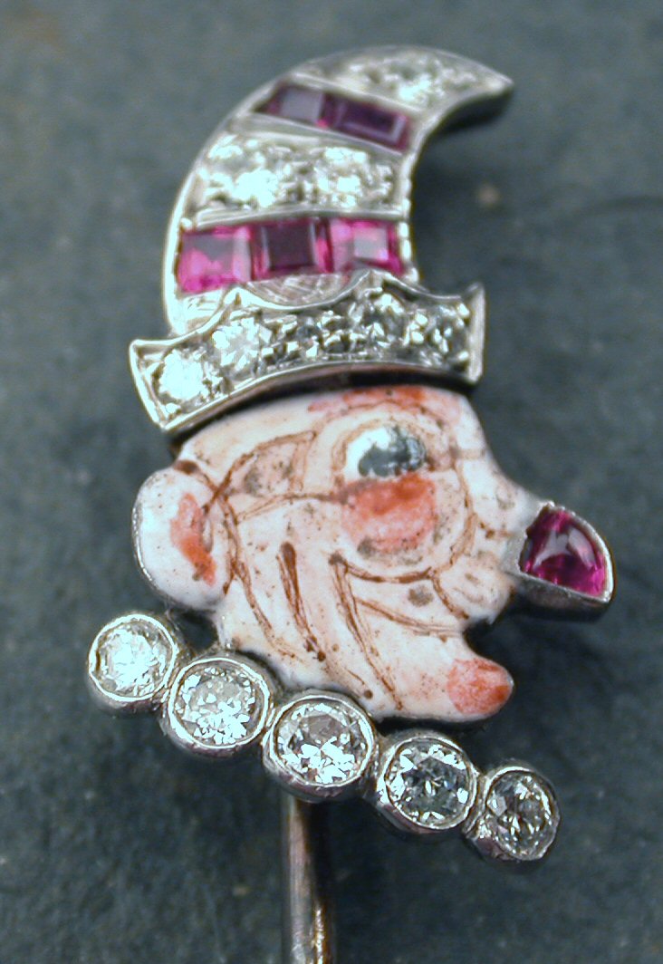 A most unusual stickpin in the form of 'Punch',