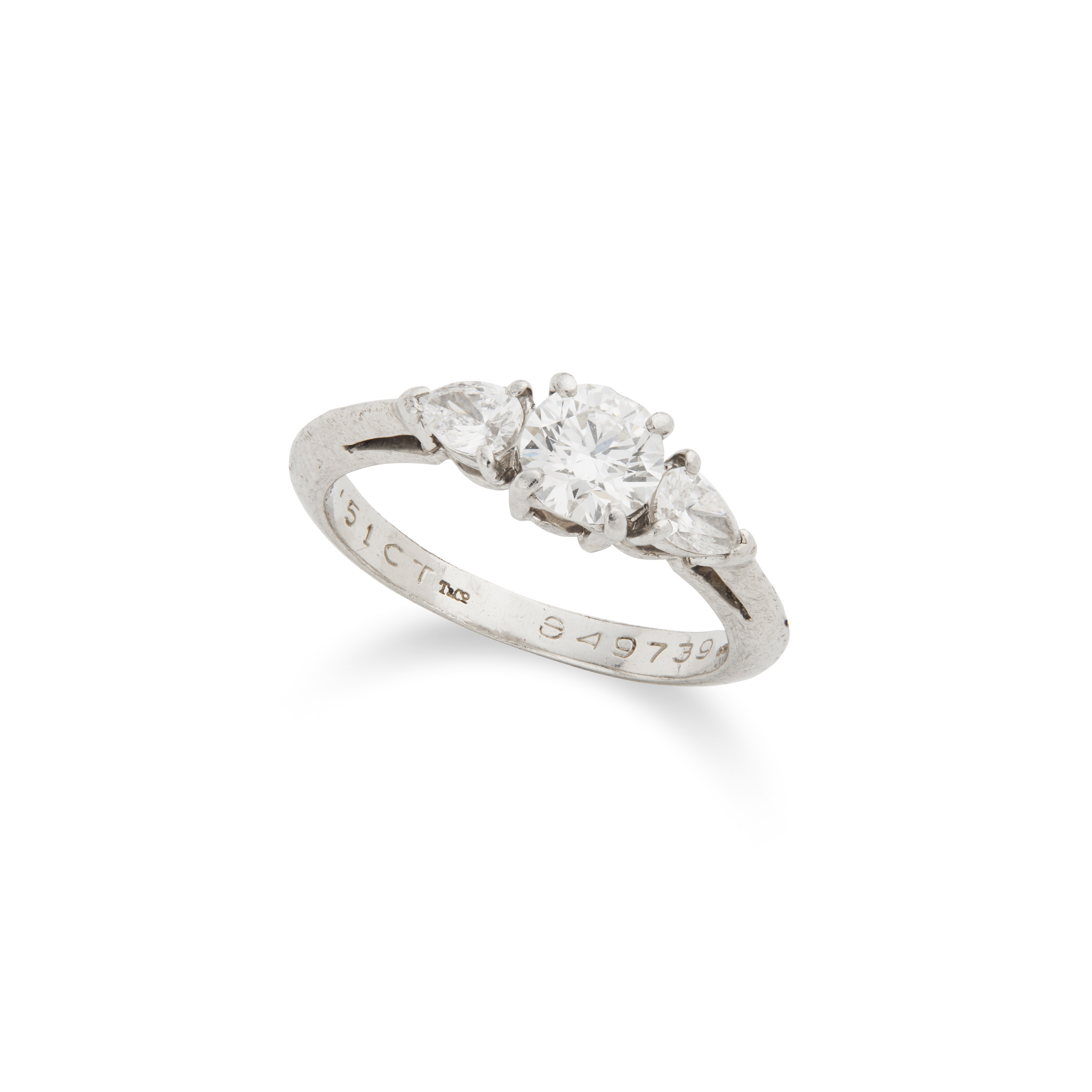 Tiffany & Co.: A diamond three-stone ring, 2004