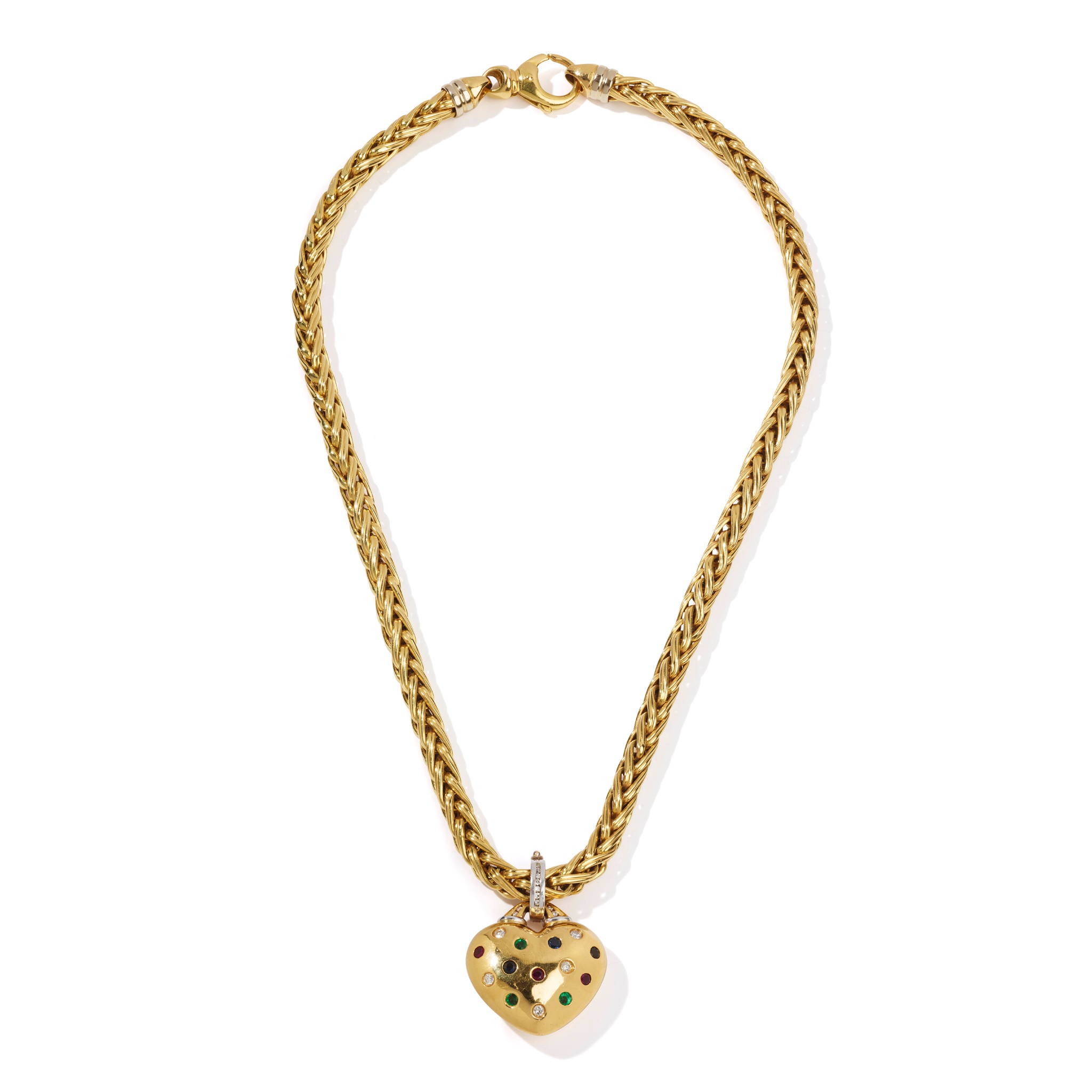 A gem-set pendant necklace