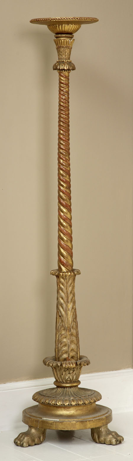 A giltwood torchere