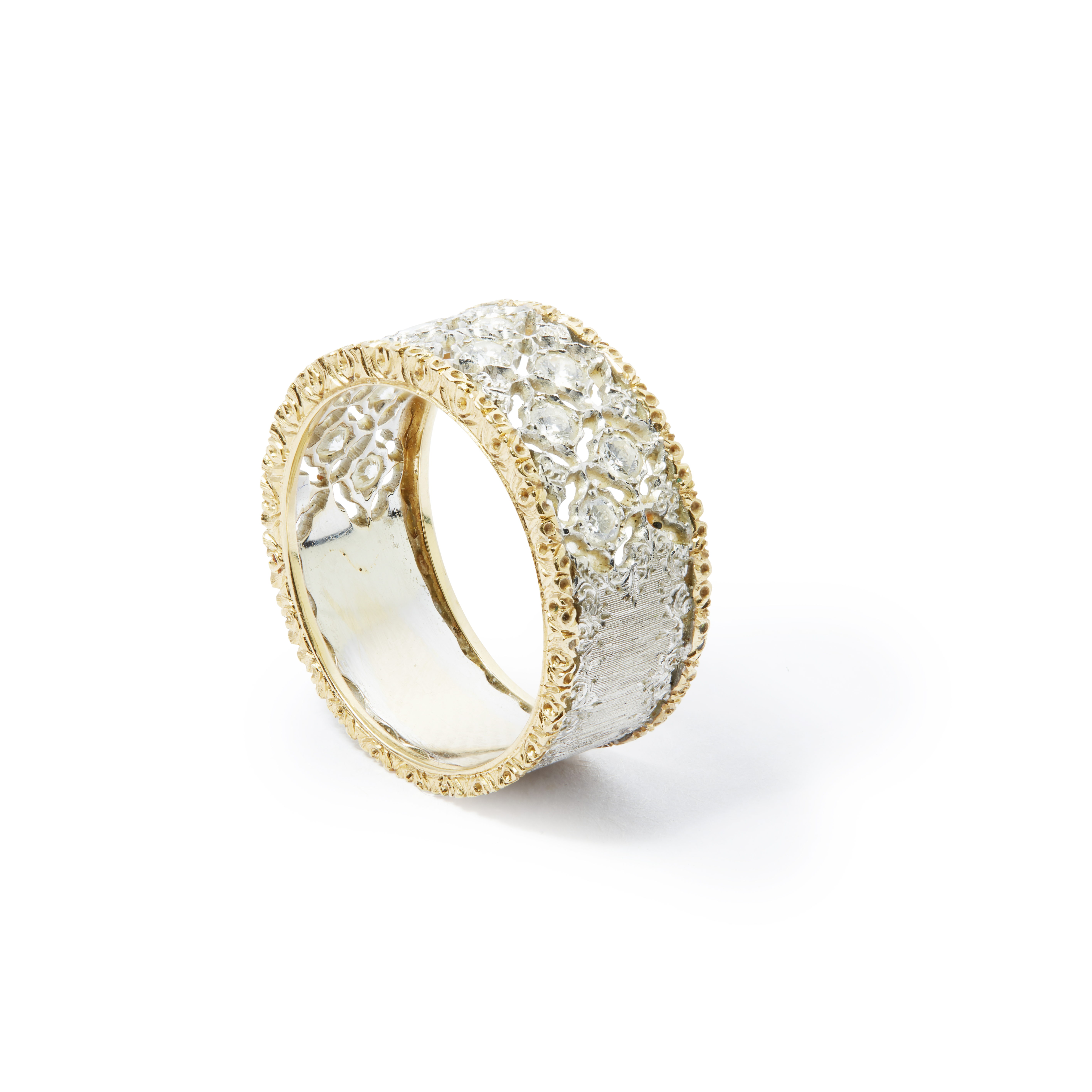An 18ct gold and diamond set half eternity ring, Buccellati