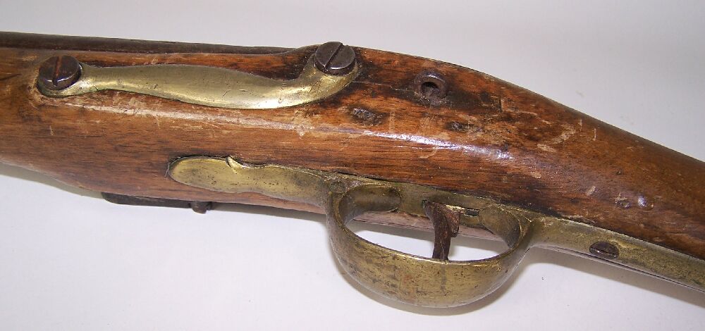 A British military flintlock 'short land pattern' (Brown Bess) musket