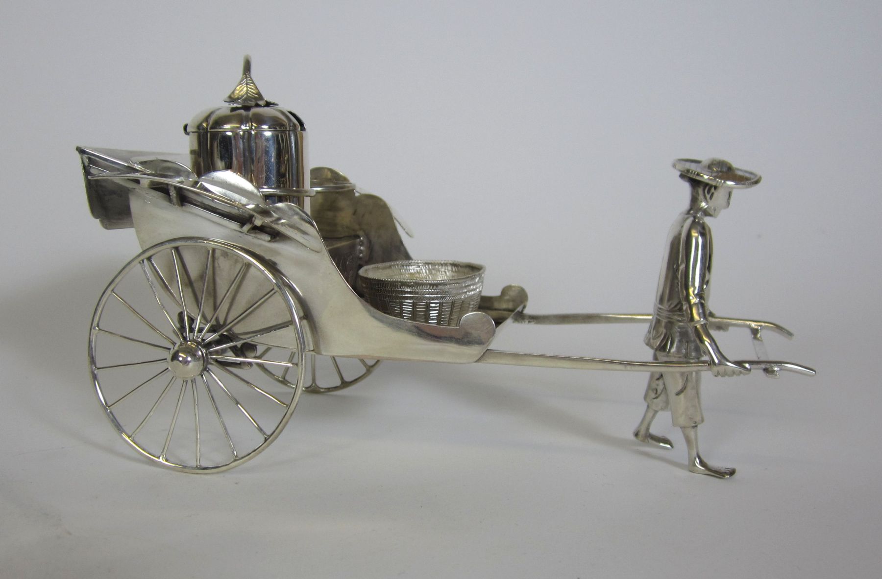 CHINESE EXPORT SILVER CRUET SET