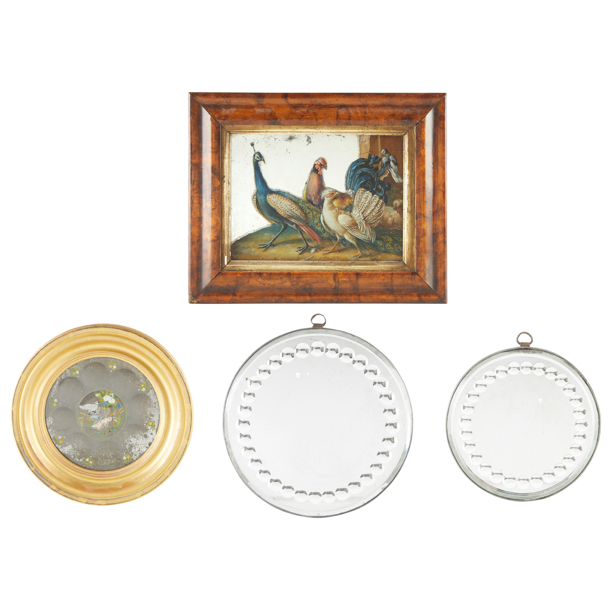 TWO SMALL ÉGLOMISÉ MIRRORS