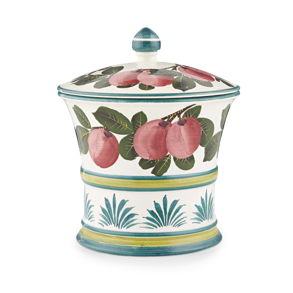 A WEMYSS WARE JAR AND COVER