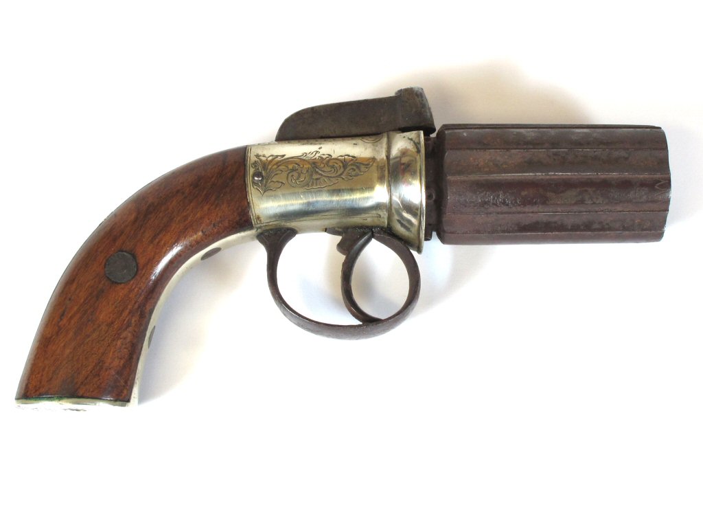 PERCUSSION SIX SHOT REVOLVING PEPPERBOX PISTOL