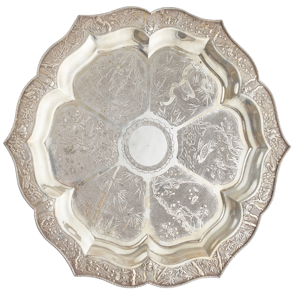 LARGE EXPORT SILVER TRAY