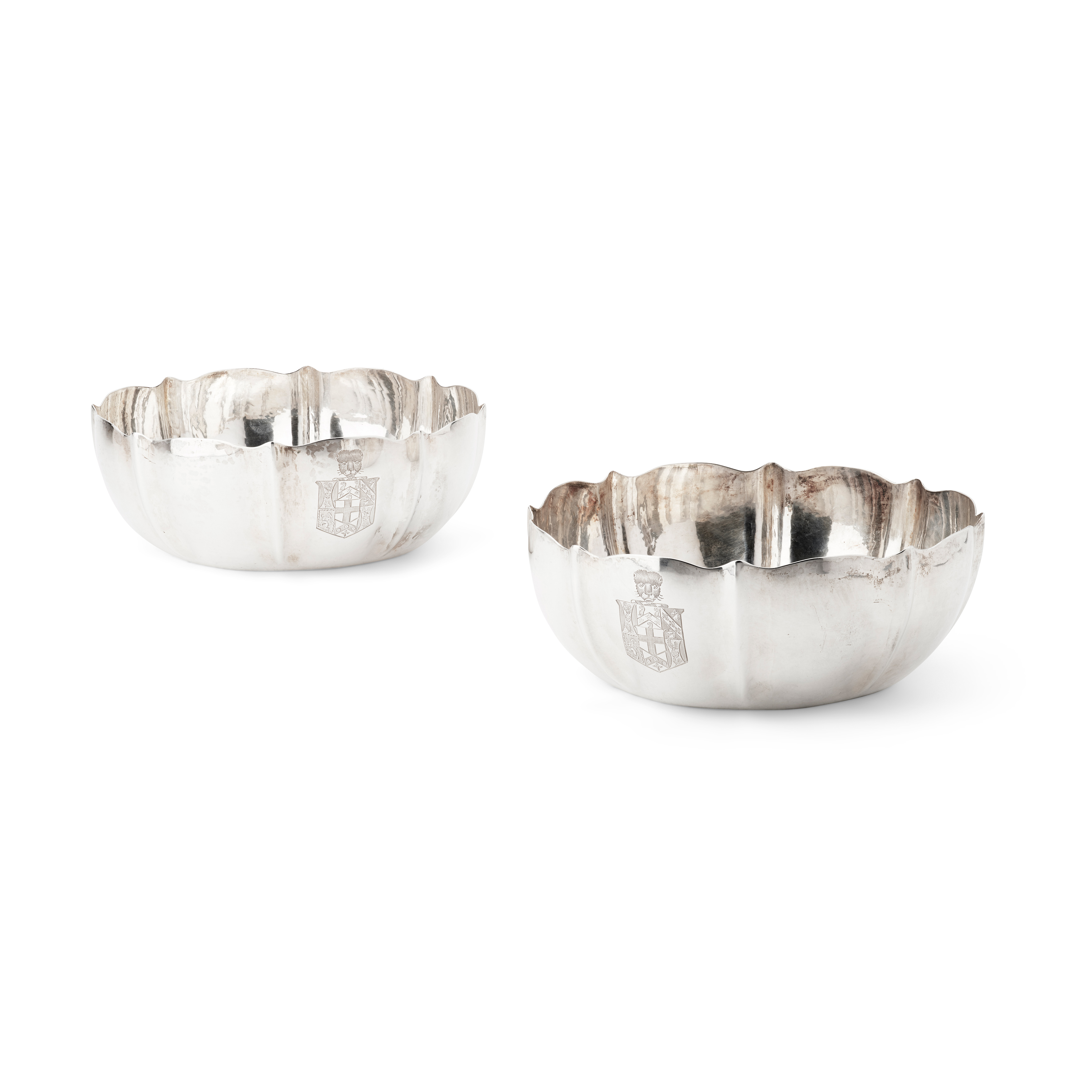 A PAIR OF 1920s FLUTED BOWLS