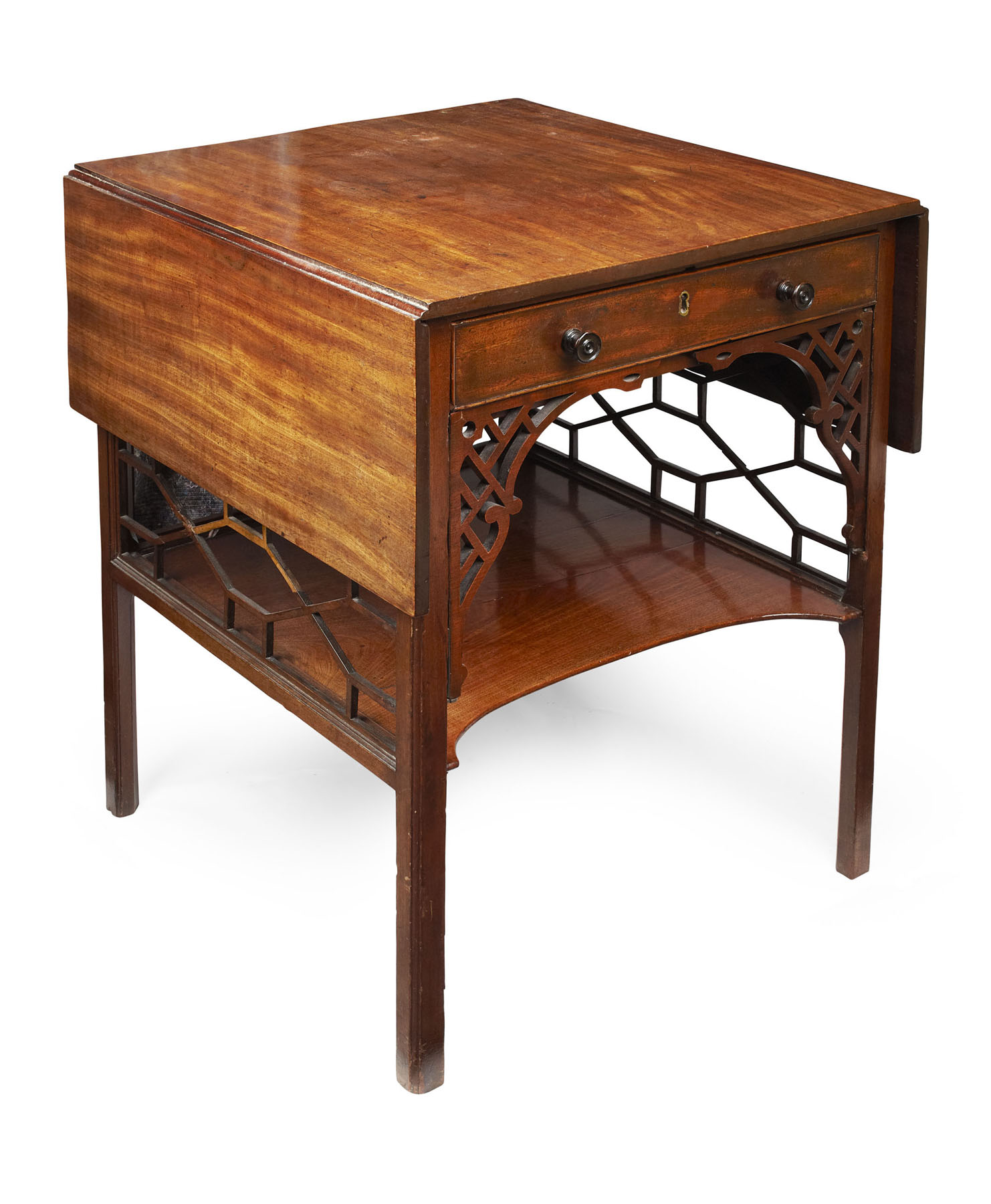 GEORGE III MAHOGANY DROP LEAF SUPPER TABLE