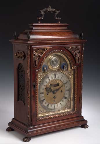An 18th century Dutch mahogany table clock