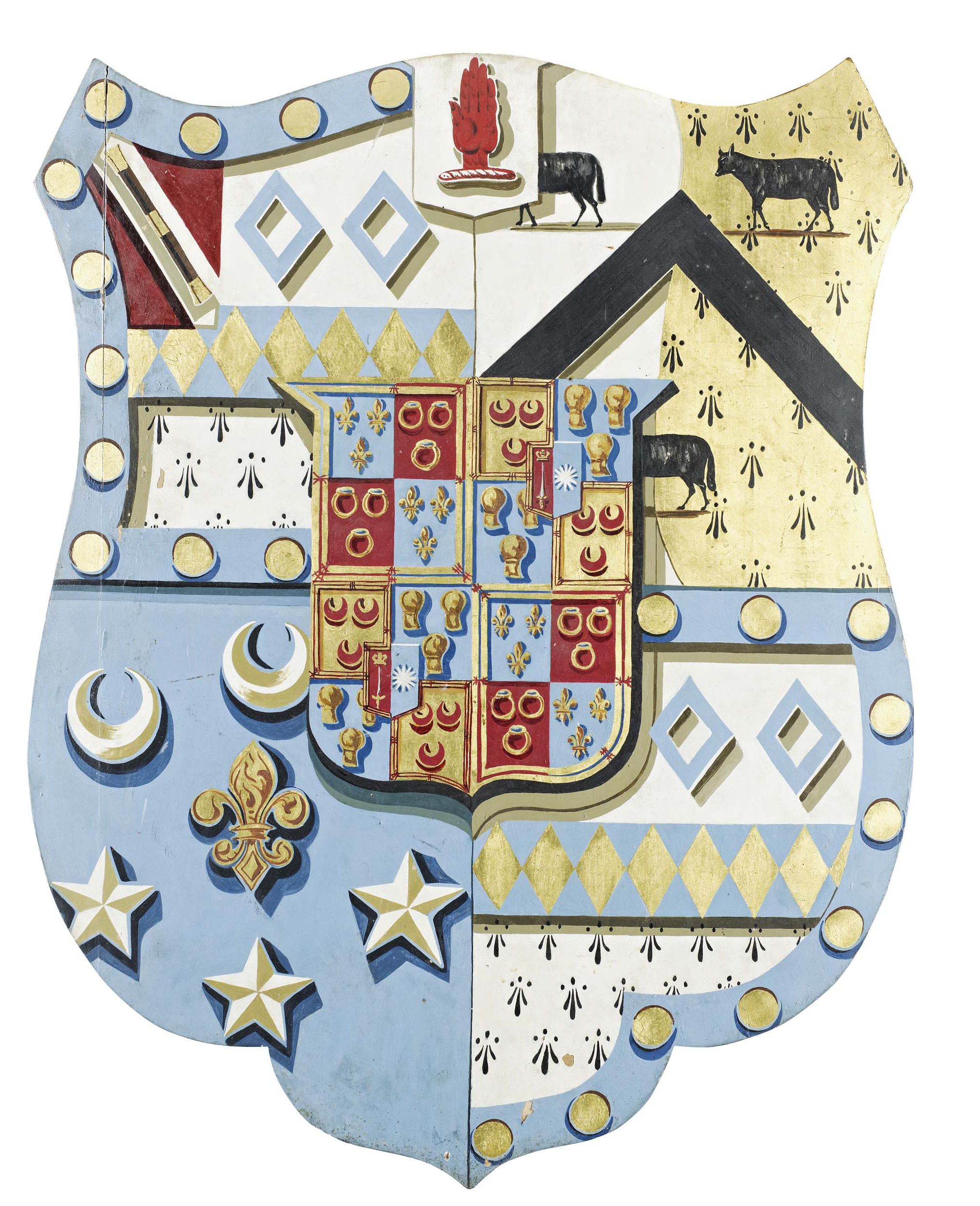 EIGHT 'EGLINTON TOURNAMENT' HERALDIC SHIELDS