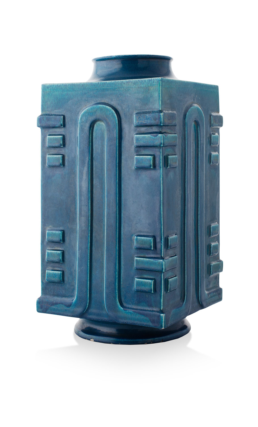 ARCHAIC STYLE ROBIN'S EGG GLAZE 'TRIGRAM' VASE