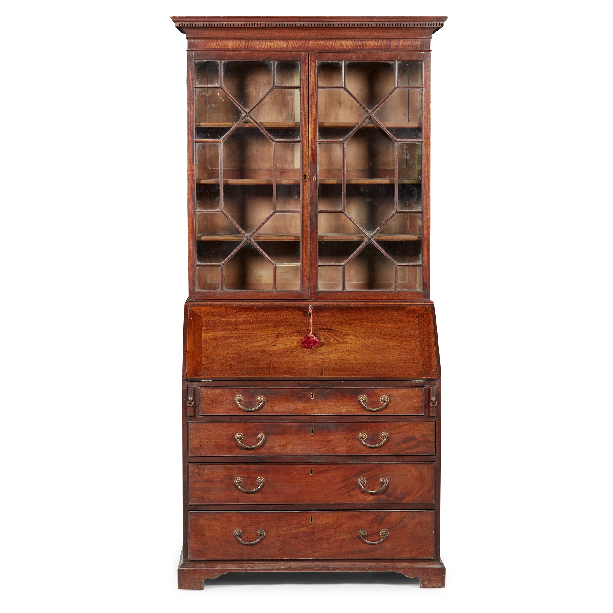 GEORGIAN MAHOGANY BUREAU BOOKCASE