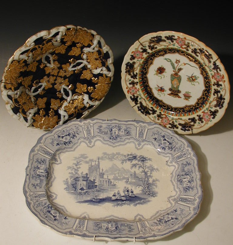 A large blue and white Spode ashet,