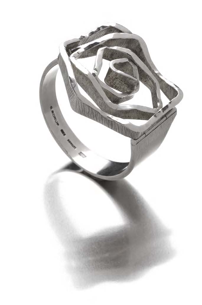 SOREN S. BORUP - a 1970's silver corsage bangle,