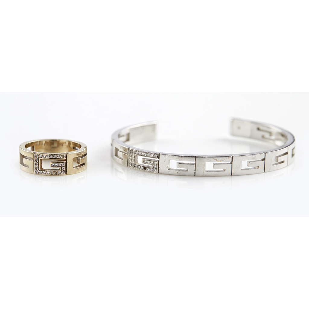 GUCCI - A diamond set bangle and ring